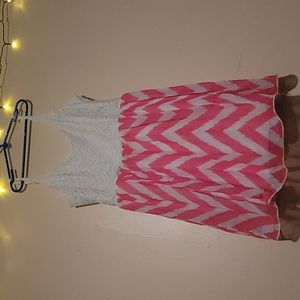 pink and white dress